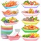 MotBach 100 Pack 3 LB Colorful Paper Food Boat Trays Disposable Paper Boats, Food Boats Colored Paper Food Serving Boat Tray Basket for Snack Burger BBQ Popcorn Taco Fries Carnival Festival Nacho